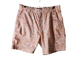 LEVI'S Men's Orange Peach Hawaiian Pattern XX Chino EZ Active Shorts SZ L (34")